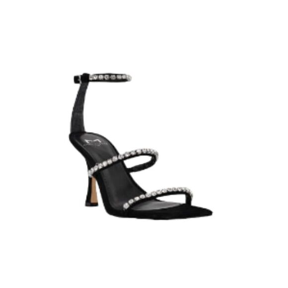 Marc Fisher LTD Women's Dezzi Black Rhinestone Ankle Strap Sandals 7M NWT - Picture 1 of 3